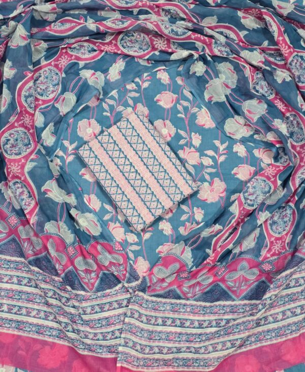 Classic Horizon Printed Cotton Suit With Cotton Dupatta