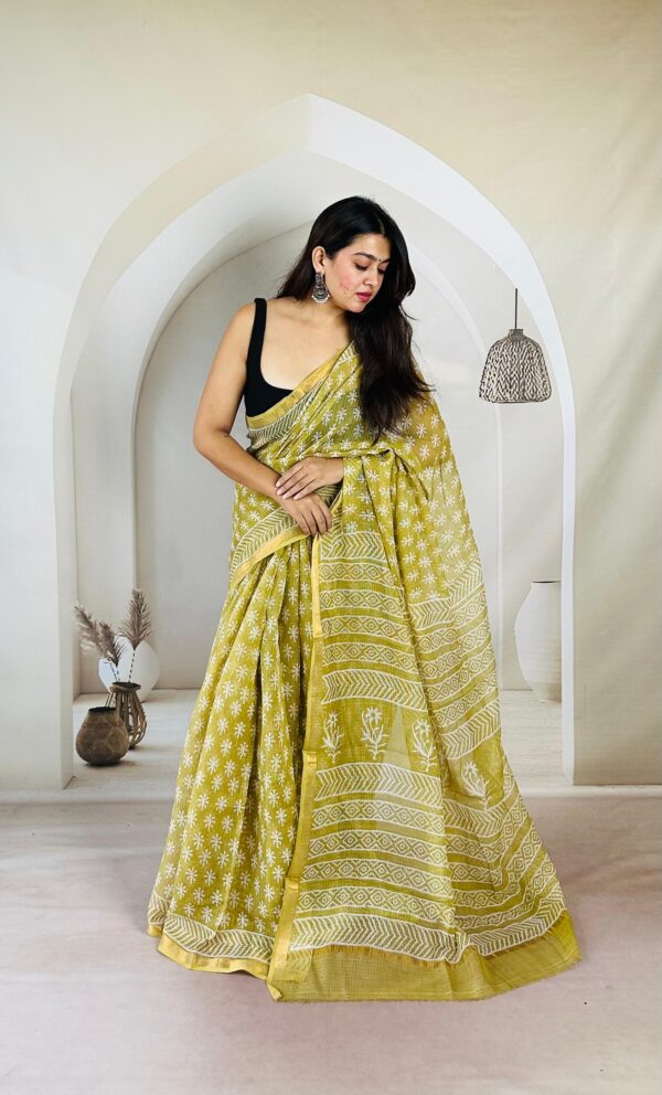 Premium Hand Block Printed Kota Doriya Saree